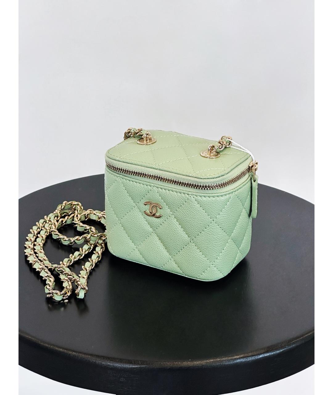 CHANEL Зеленая кожаная сумка через плечо, фото 3