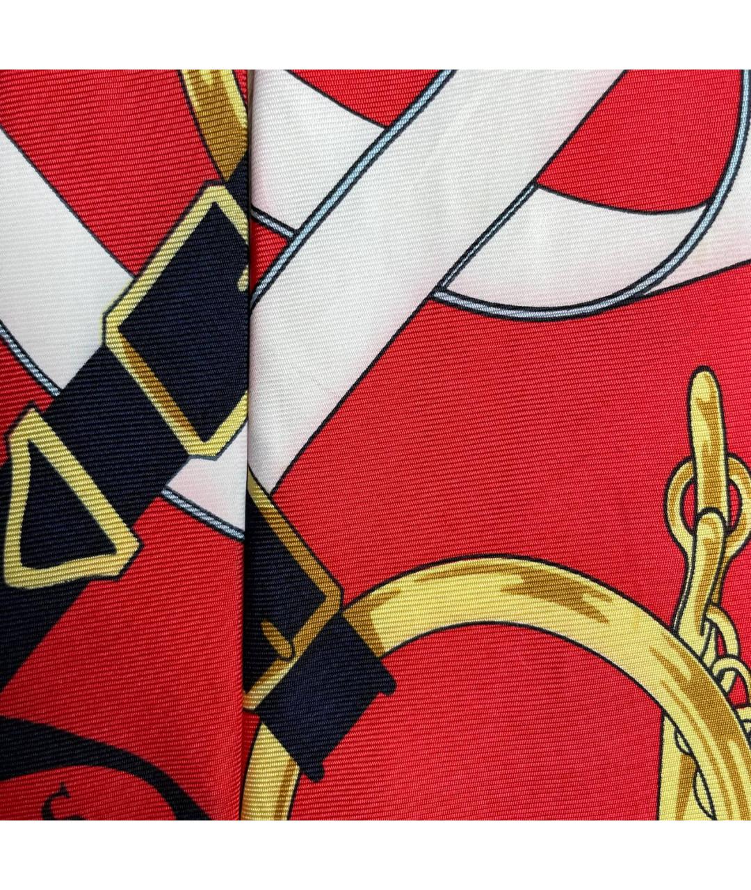 HERMES Красный шелковый галстук, фото 2