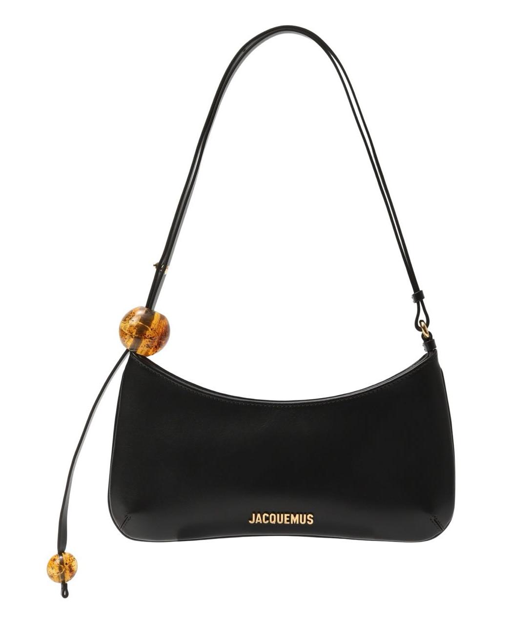 JACQUEMUS Черная кожаная сумка через плечо, фото 7