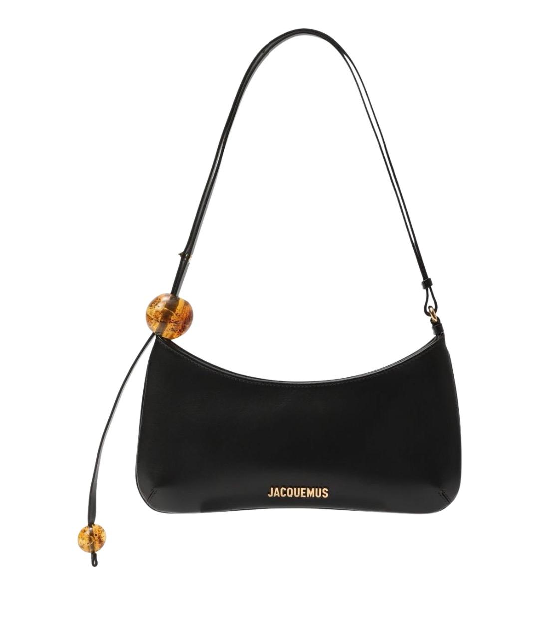 JACQUEMUS Черная кожаная сумка через плечо, фото 1