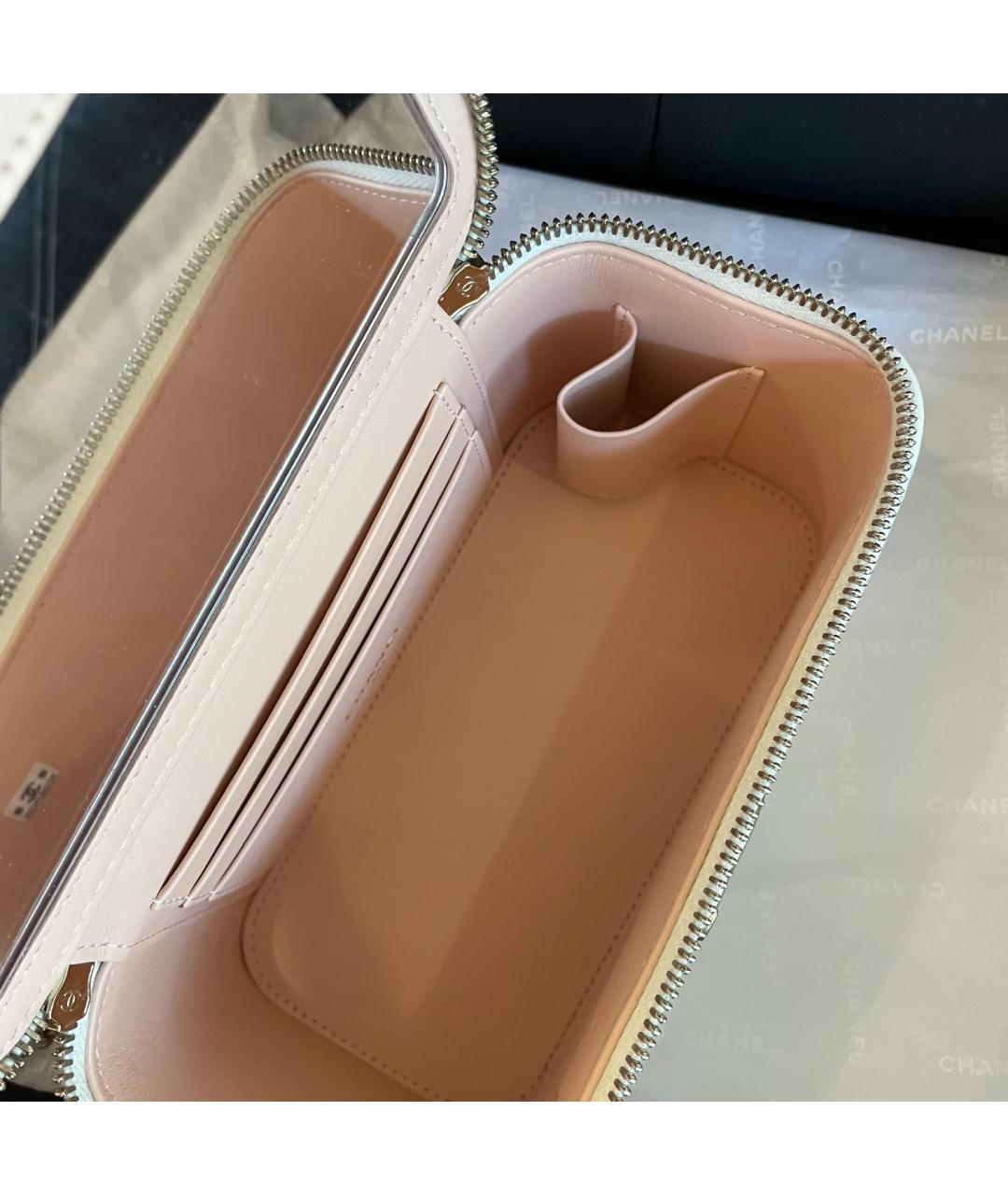 CHANEL Белая кожаная сумка через плечо, фото 6