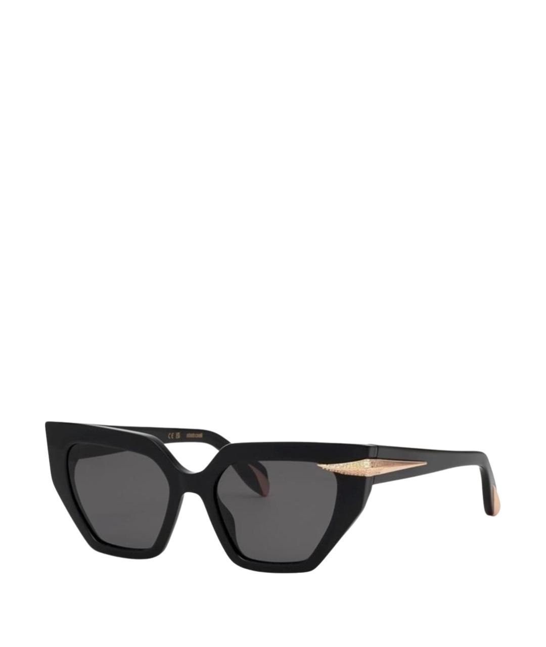ROBERTO CAVALLI Черные пластиковые солнцезащитные очки, фото 1