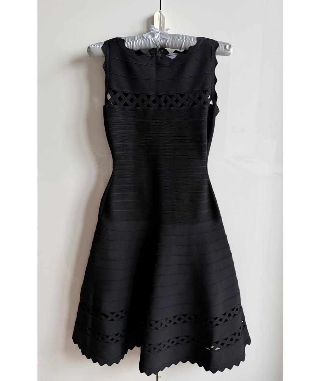 HERVE LEGER Черное коктейльное платье, фото 4