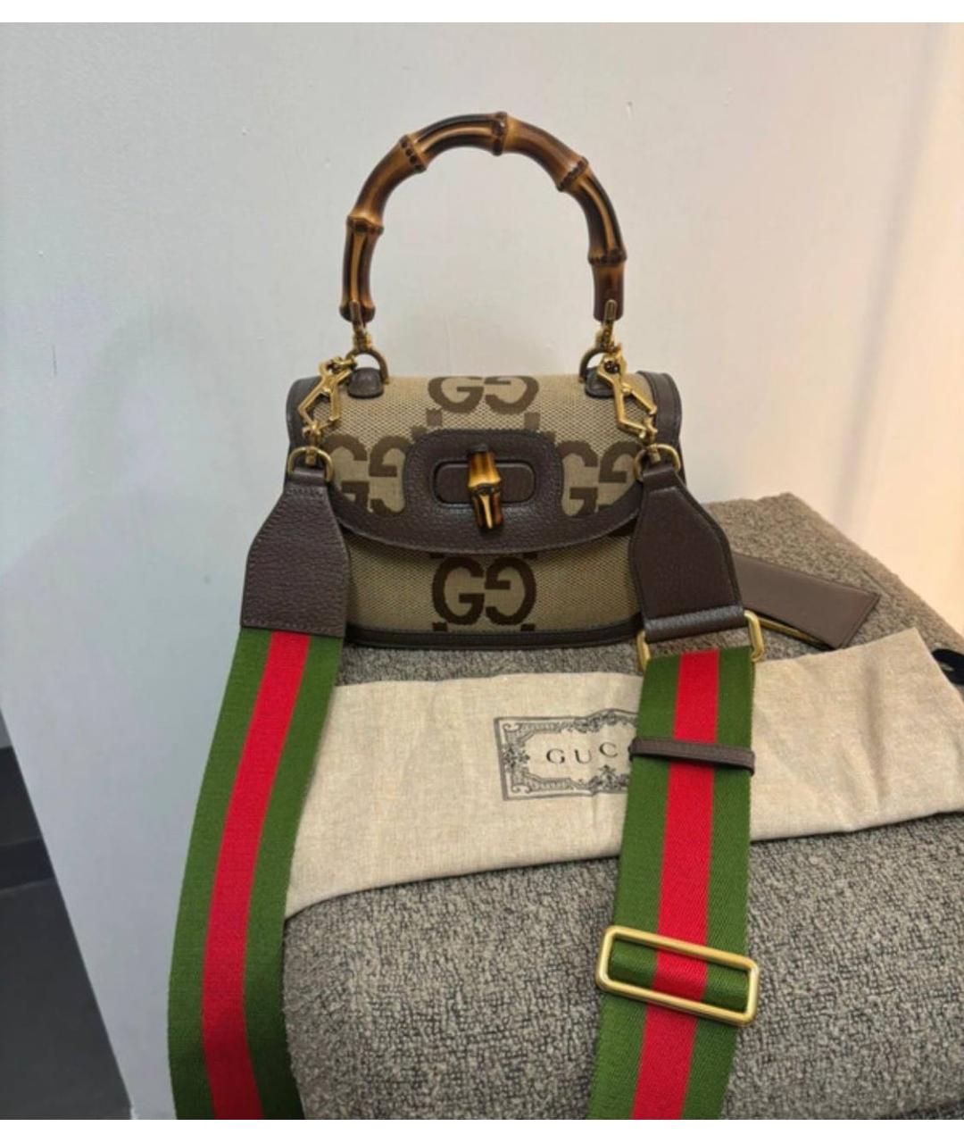 GUCCI Коричневая сумка с короткими ручками, фото 4
