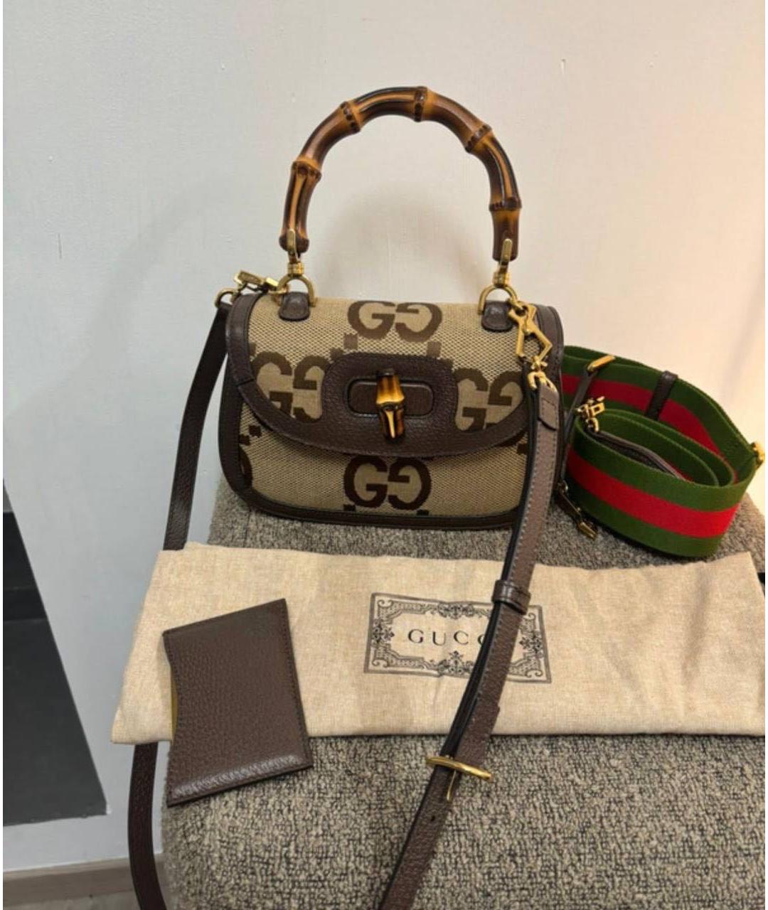 GUCCI Коричневая сумка с короткими ручками, фото 2