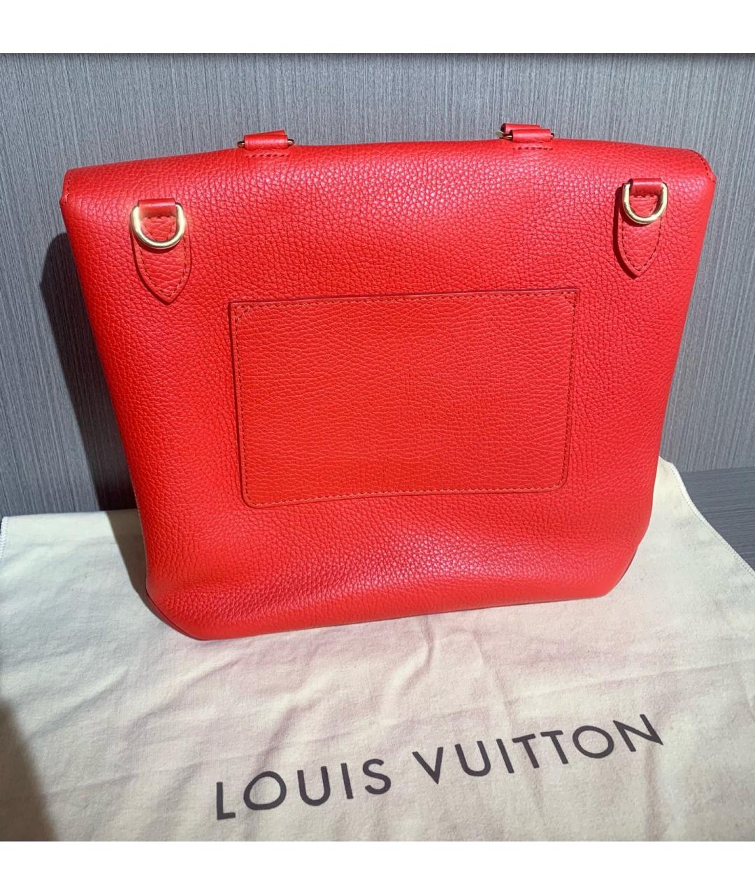 LOUIS VUITTON Красная кожаная сумка тоут, фото 2