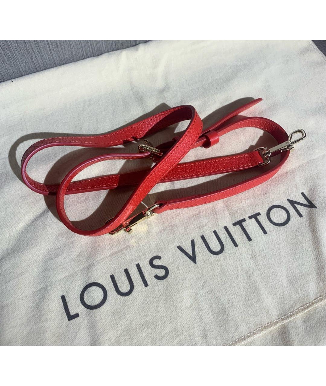 LOUIS VUITTON Красная кожаная сумка тоут, фото 8