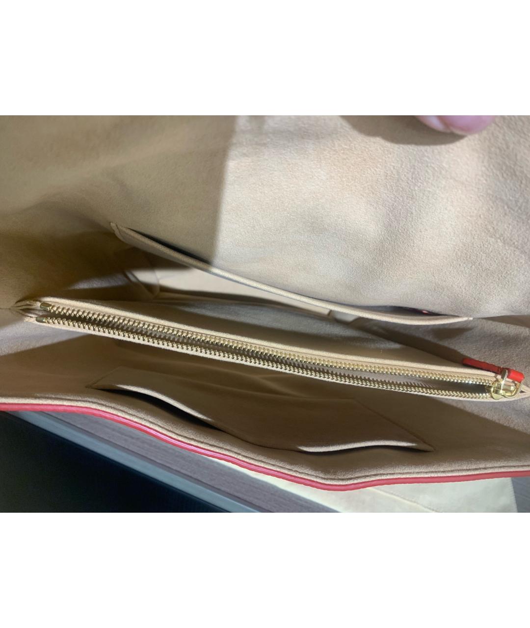 LOUIS VUITTON Красная кожаная сумка тоут, фото 7