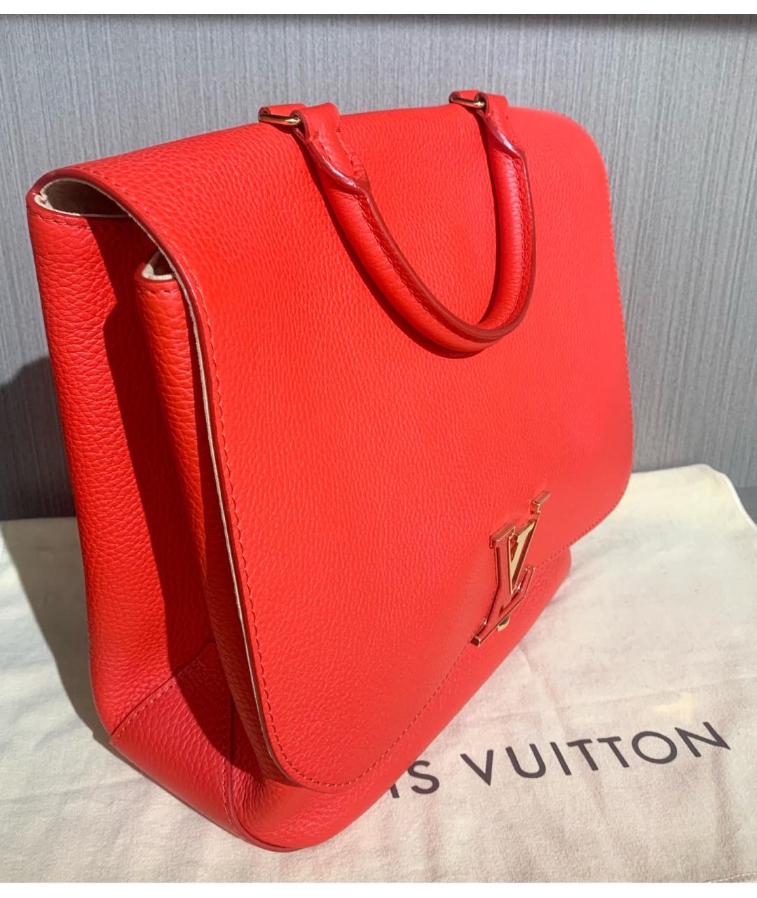 LOUIS VUITTON Красная кожаная сумка тоут, фото 4