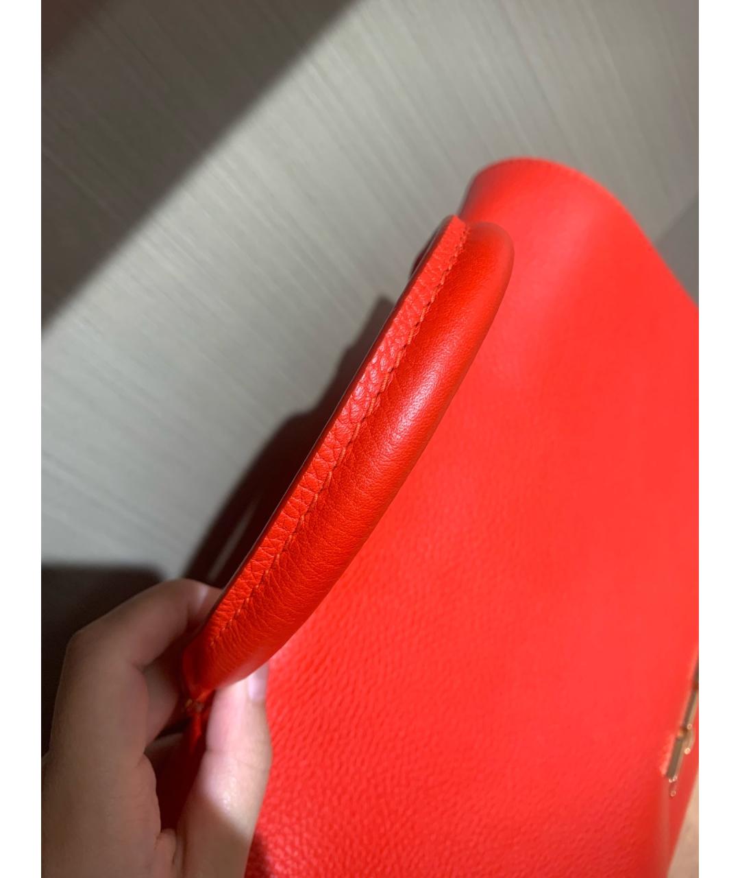 LOUIS VUITTON Красная кожаная сумка тоут, фото 5