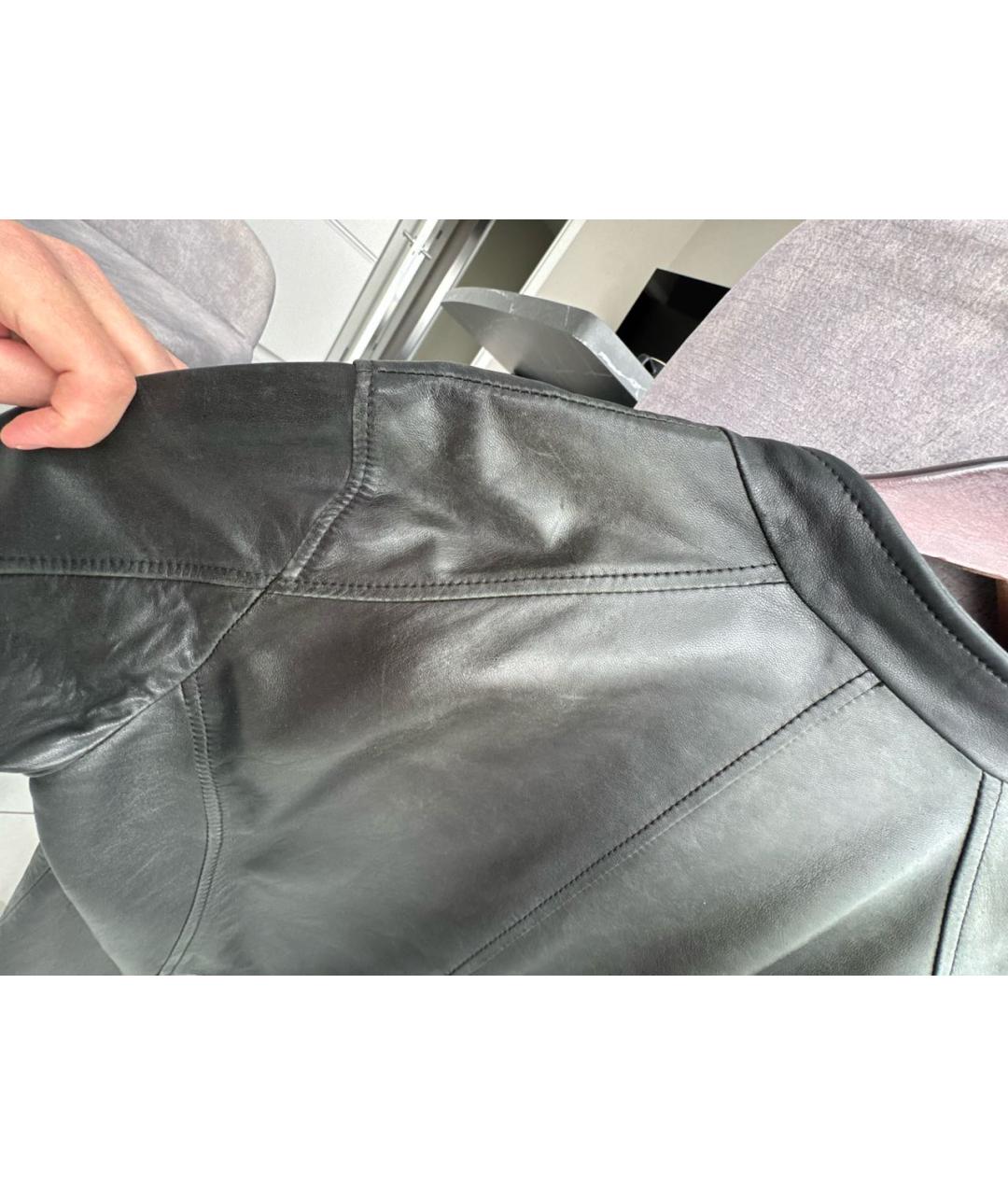 DOLCE&GABBANA Черная кожаная куртка, фото 7