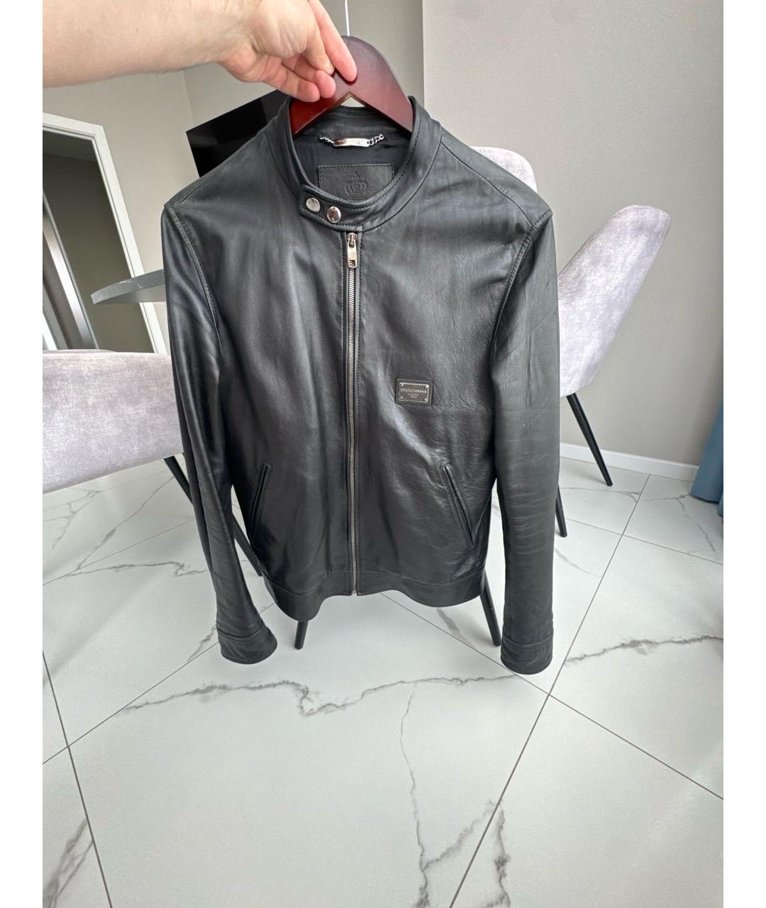 DOLCE&GABBANA Черная кожаная куртка, фото 8
