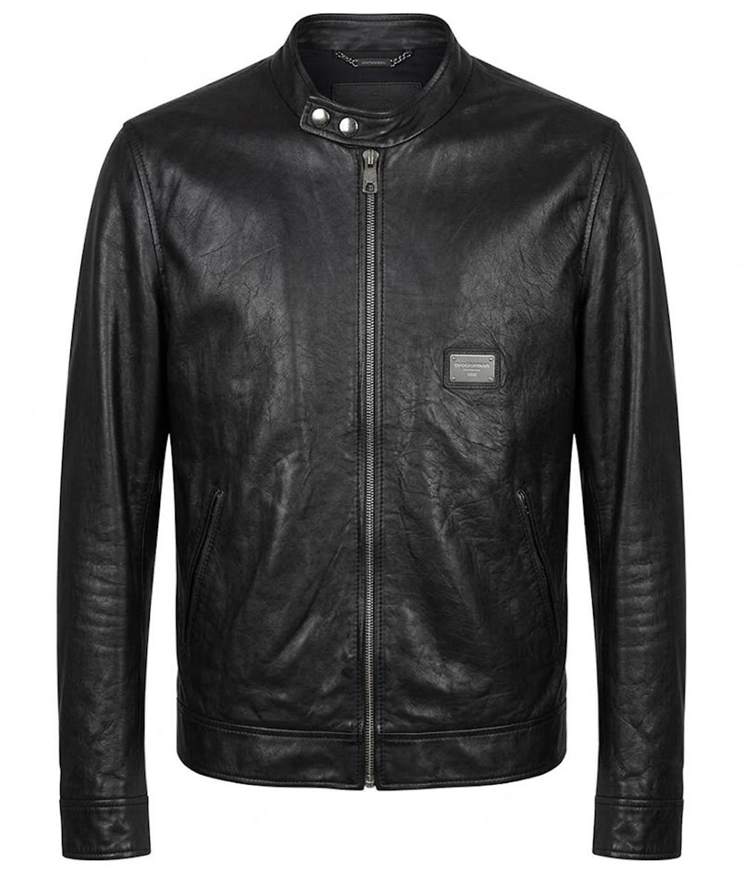 DOLCE&GABBANA Черная кожаная куртка, фото 1