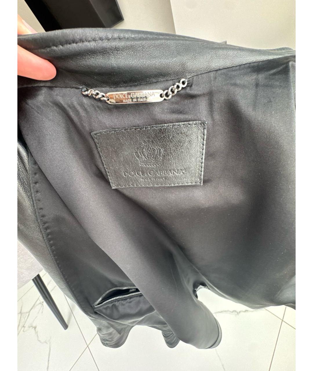 DOLCE&GABBANA Черная кожаная куртка, фото 3