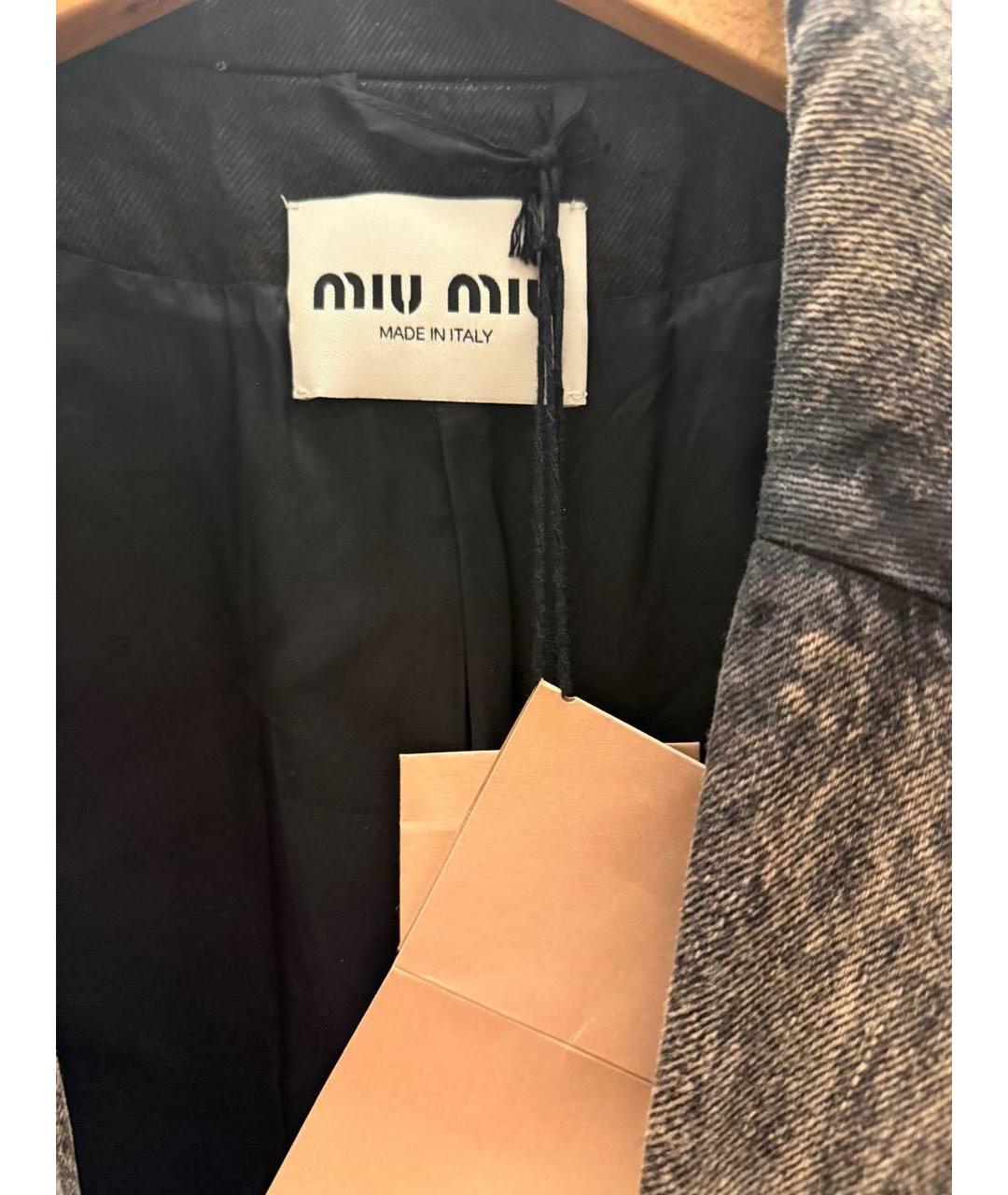 MIU MIU Коричневое деним пальто, фото 4