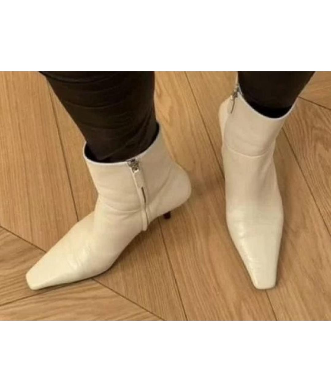 GUCCI Бежевые кожаные ботильоны, фото 4