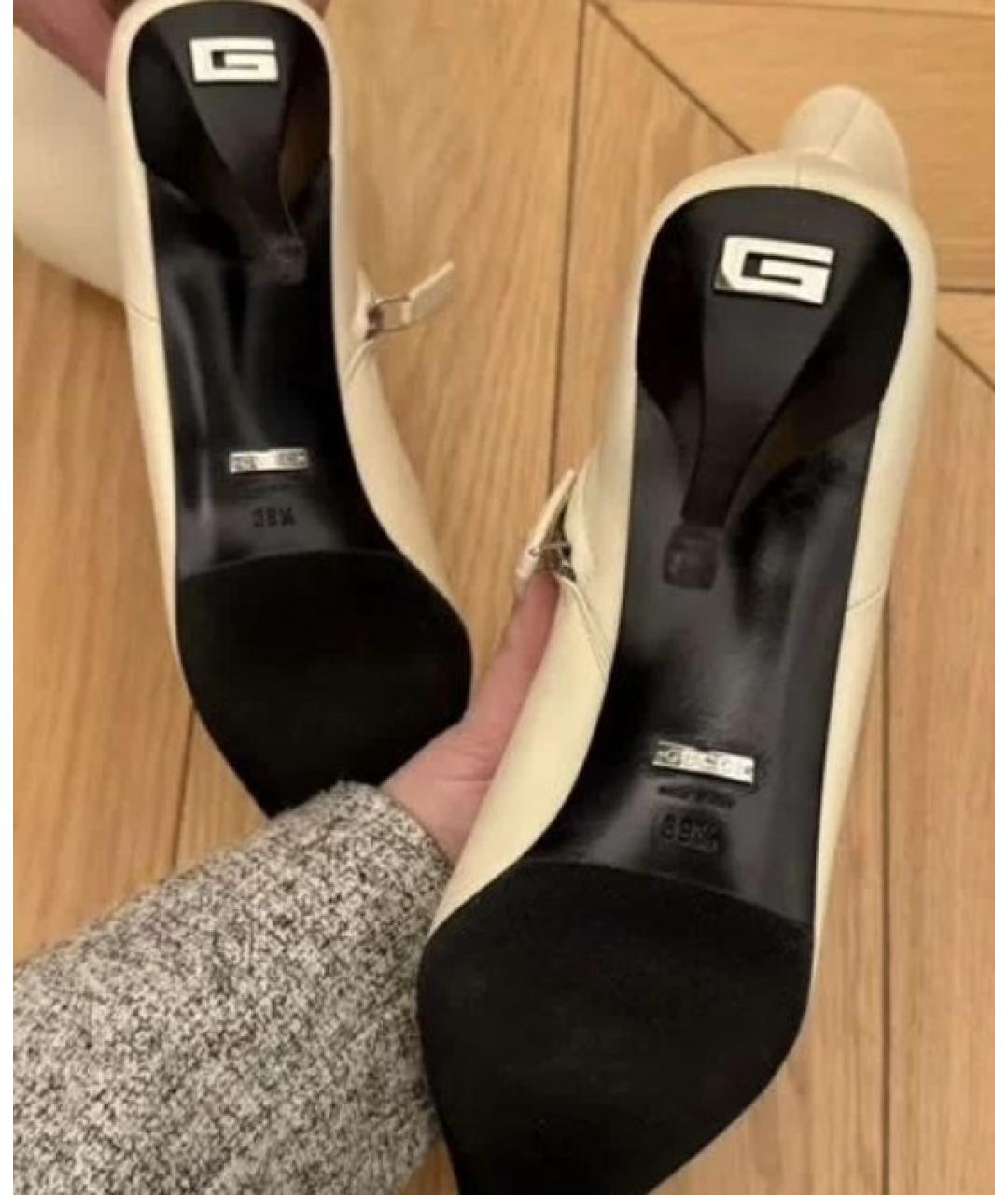 GUCCI Бежевые кожаные ботильоны, фото 5