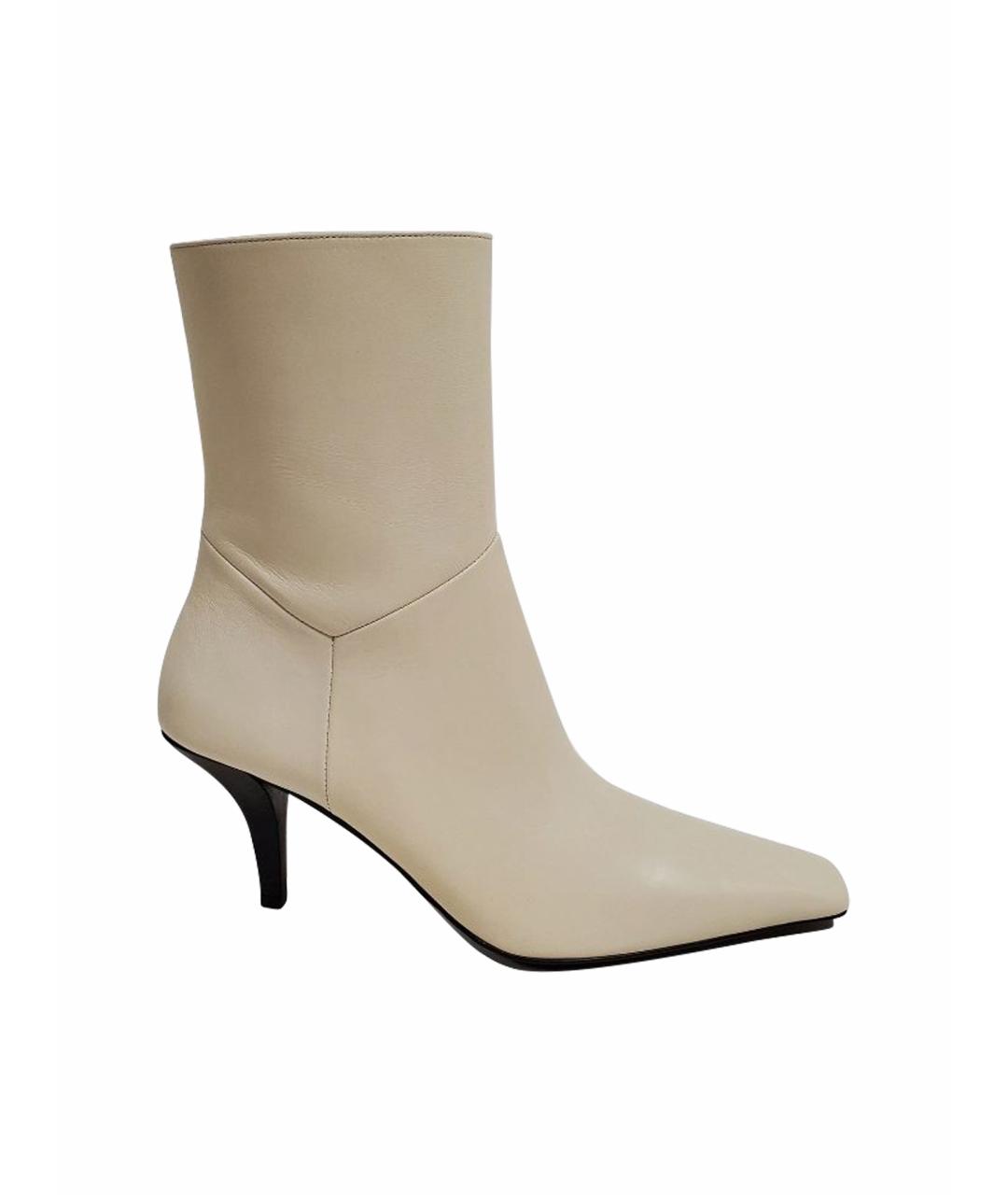 GUCCI Бежевые кожаные ботильоны, фото 1