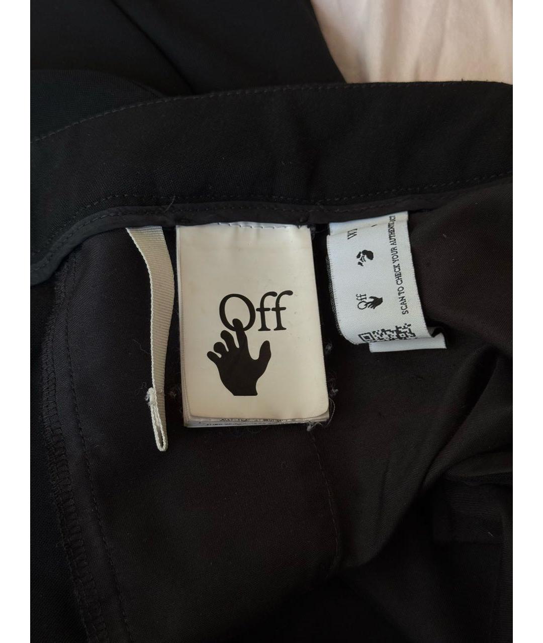 OFF-WHITE Черные шерстяные брюки узкие, фото 5
