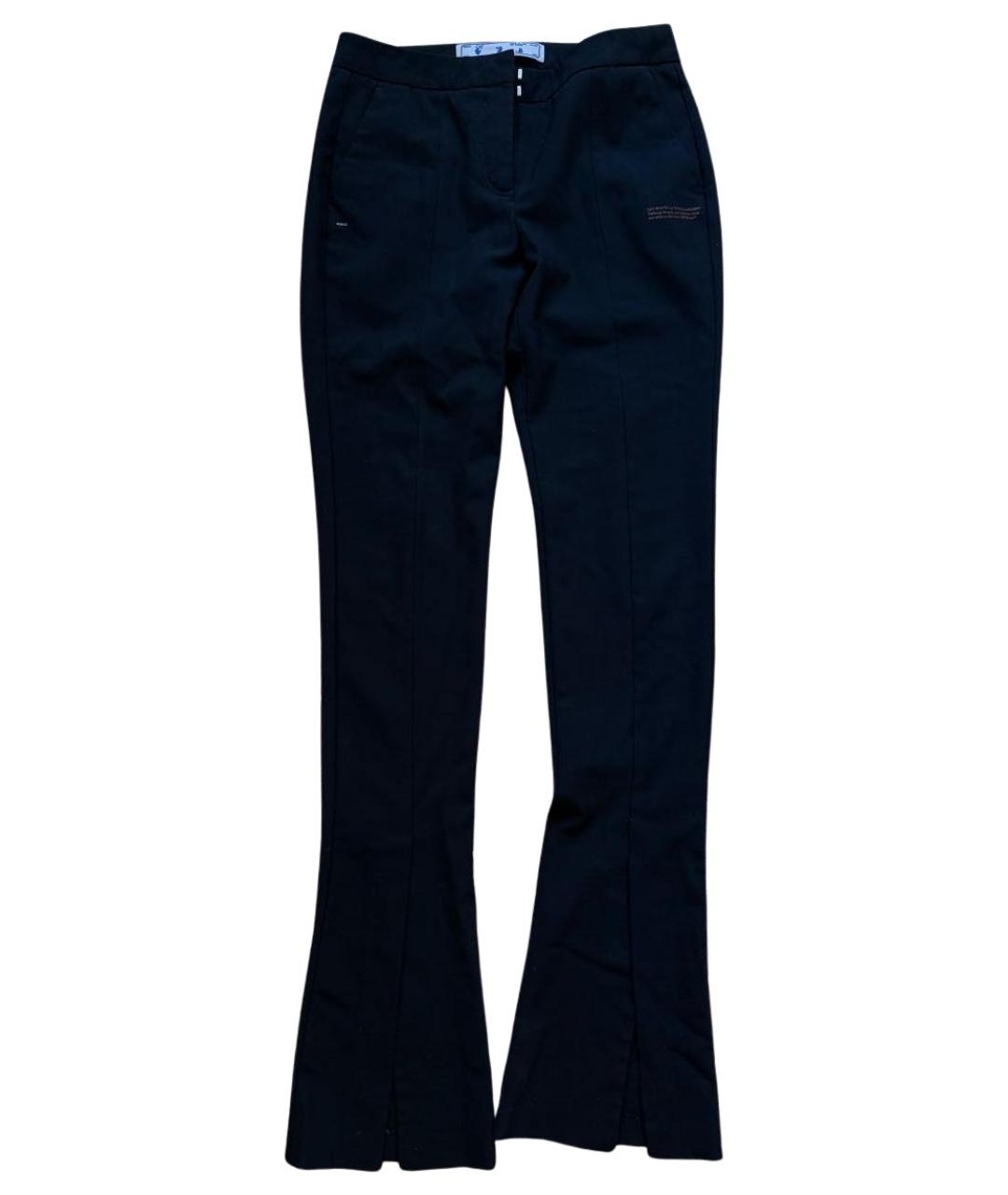 OFF-WHITE Черные шерстяные брюки узкие, фото 1