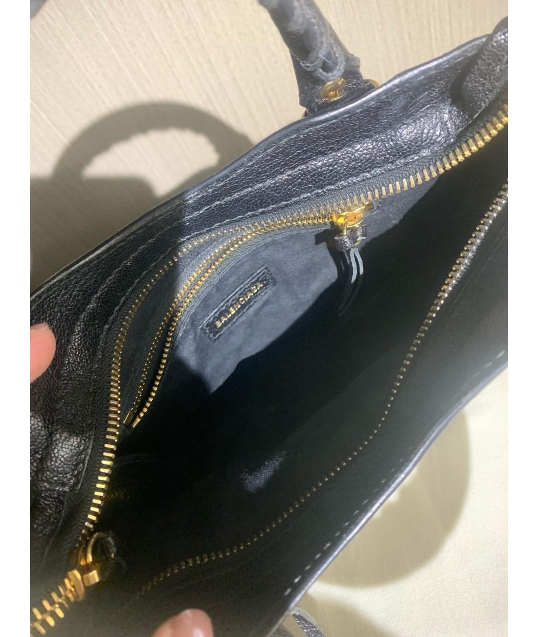 BALENCIAGA Черная кожаная сумка с короткими ручками, фото 8