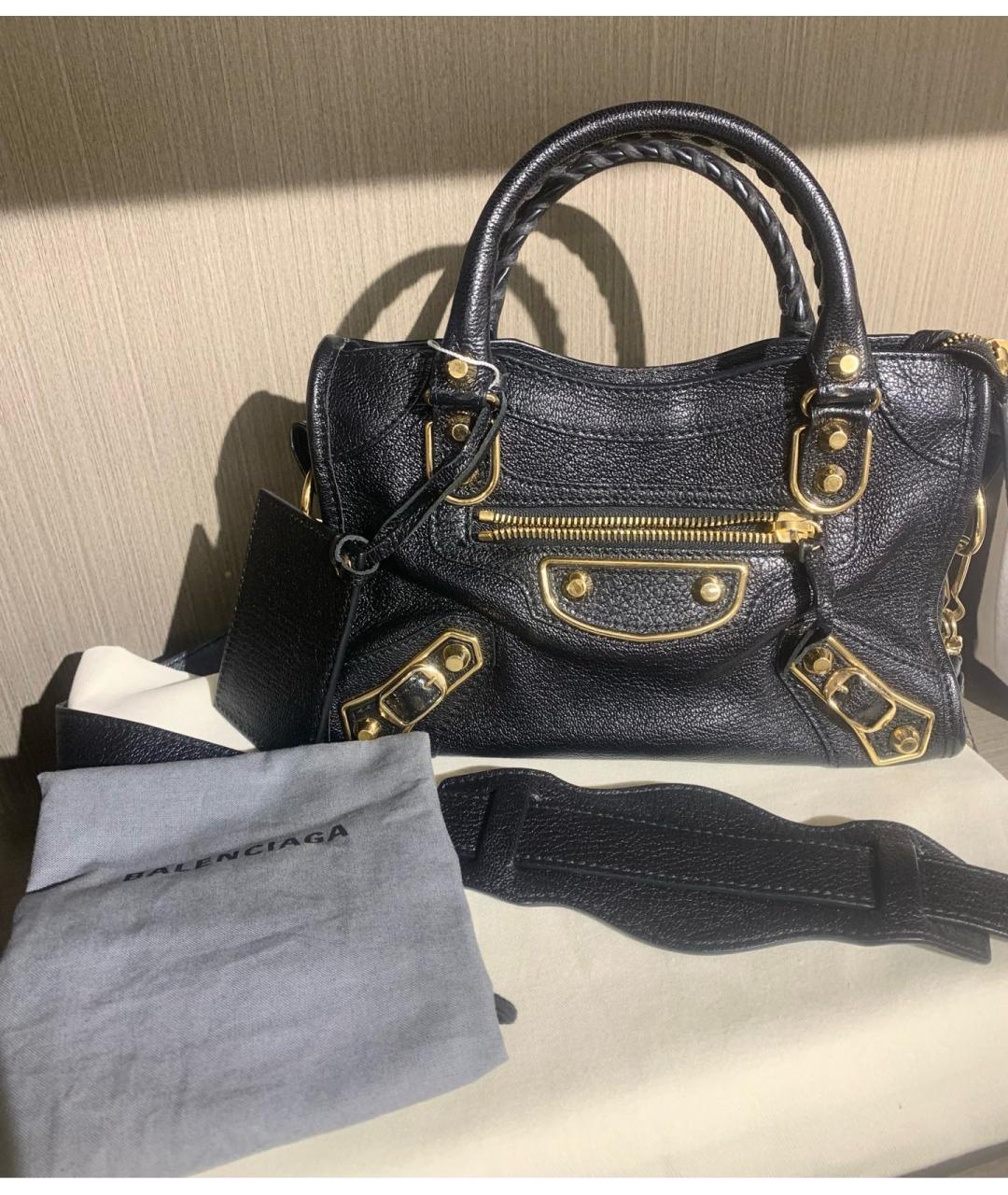 BALENCIAGA Черная кожаная сумка с короткими ручками, фото 9