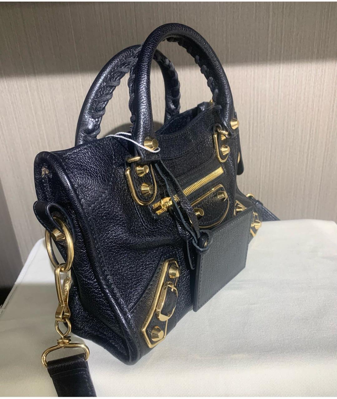 BALENCIAGA Черная кожаная сумка с короткими ручками, фото 3