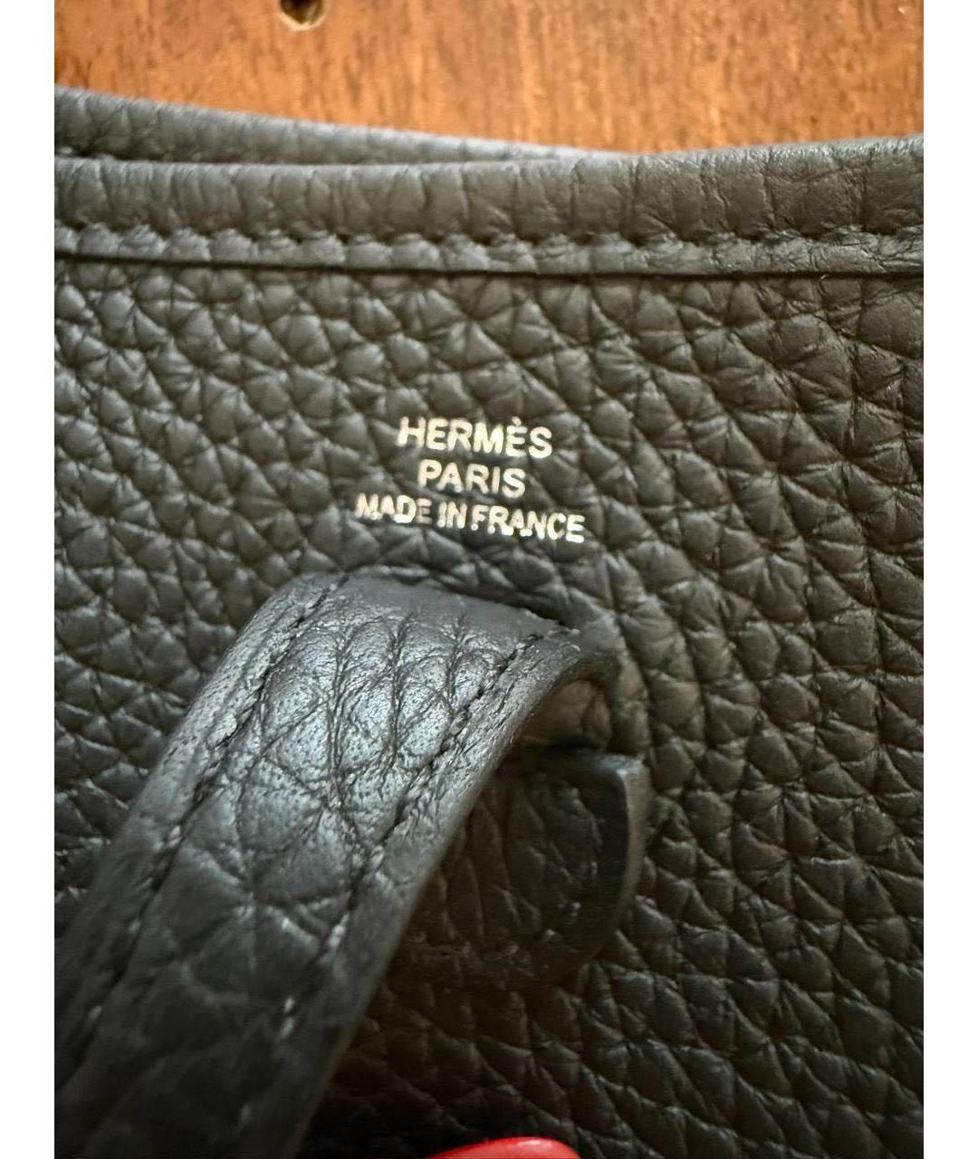 HERMES Черная кожаная сумка через плечо, фото 8