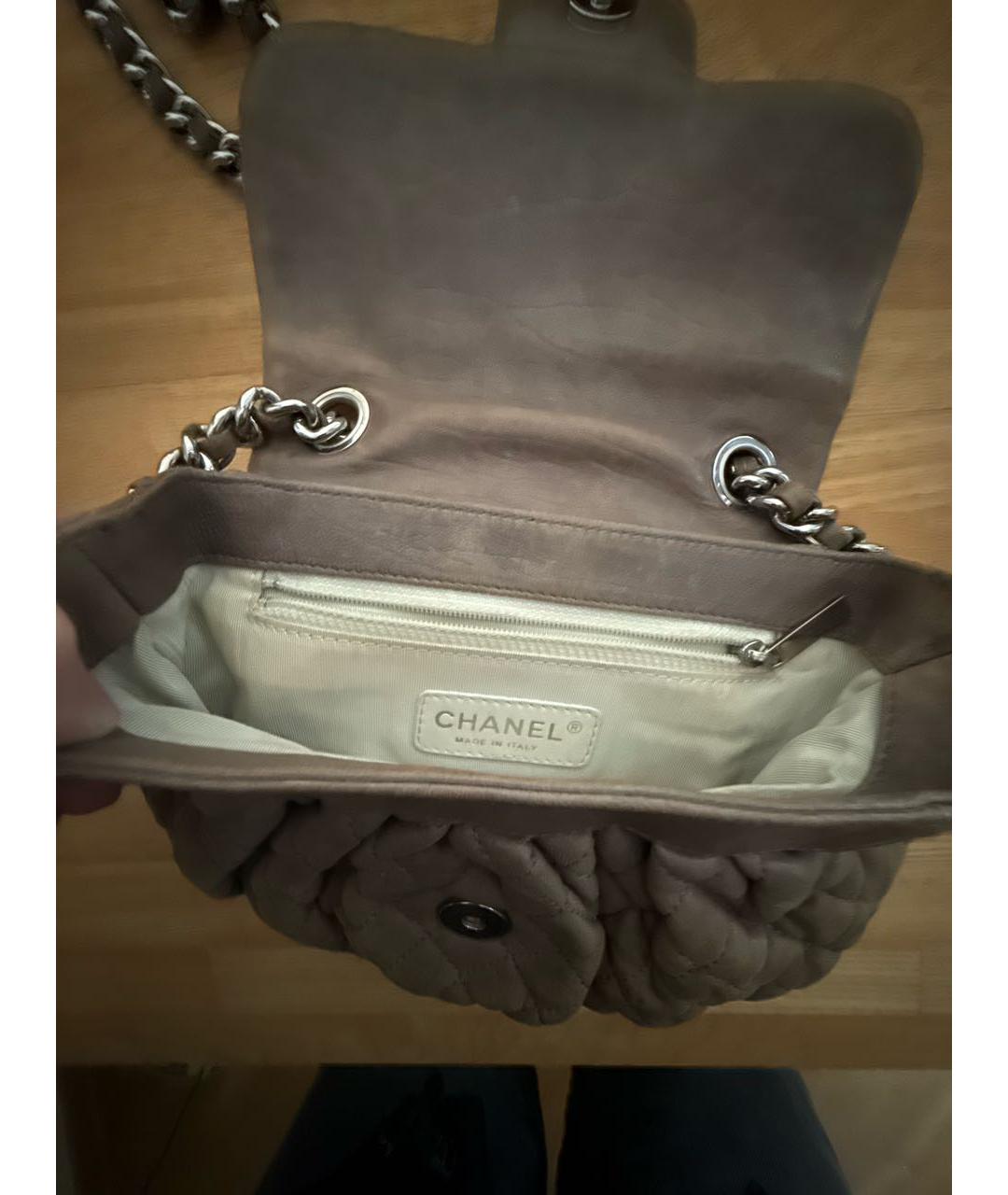 CHANEL Бежевая кожаная сумка через плечо, фото 4