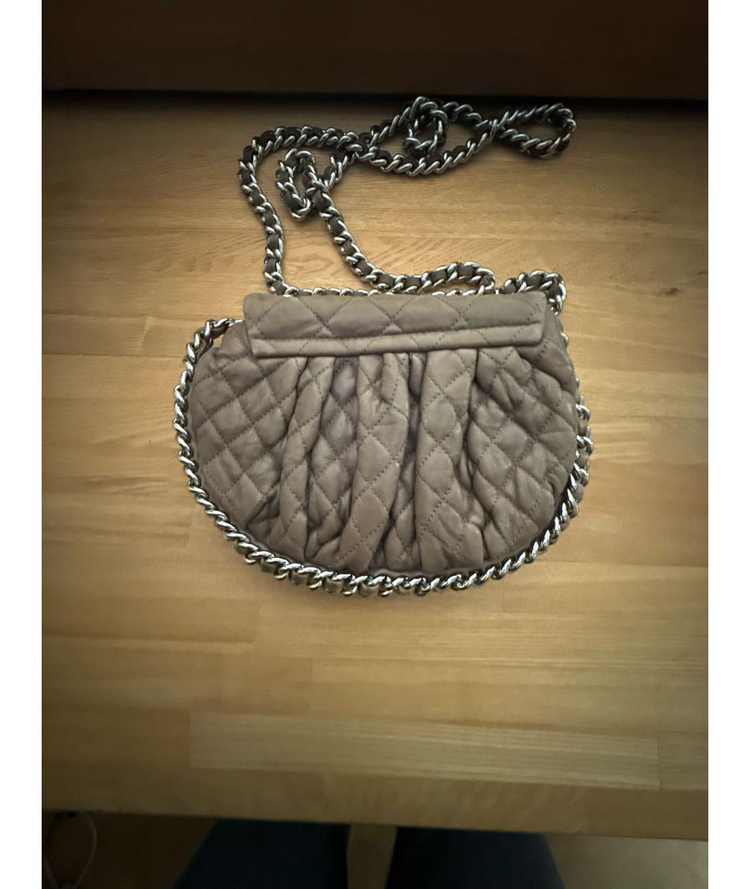 CHANEL Бежевая кожаная сумка через плечо, фото 3