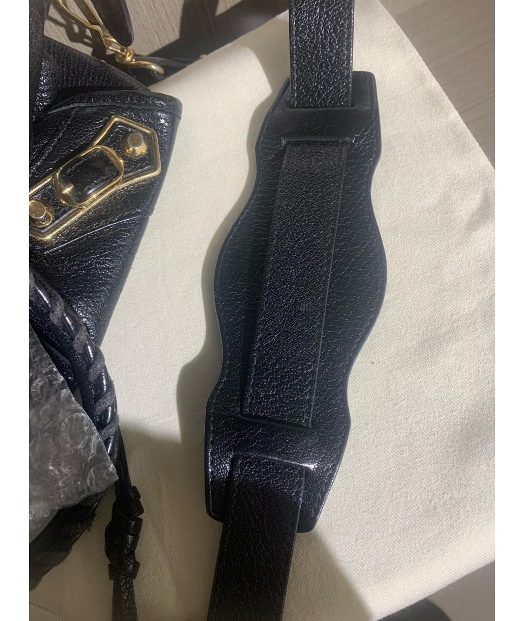 BALENCIAGA Черная кожаная сумка с короткими ручками, фото 7