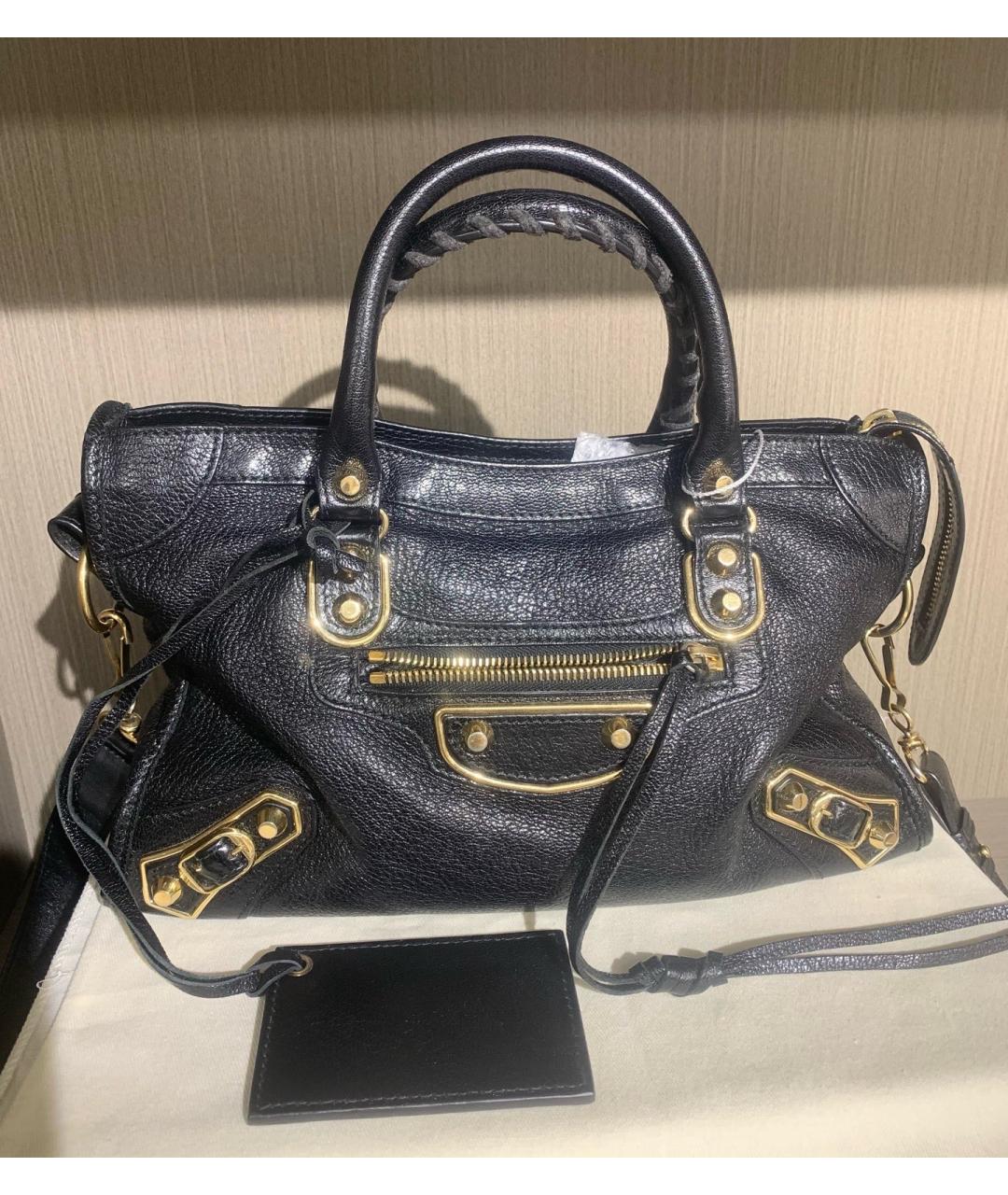 BALENCIAGA Черная кожаная сумка с короткими ручками, фото 9