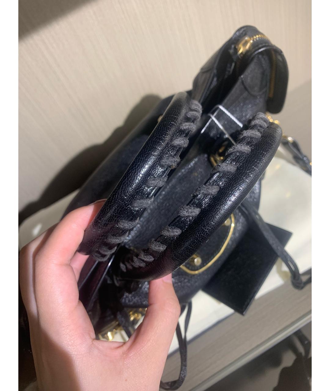 BALENCIAGA Черная кожаная сумка с короткими ручками, фото 5