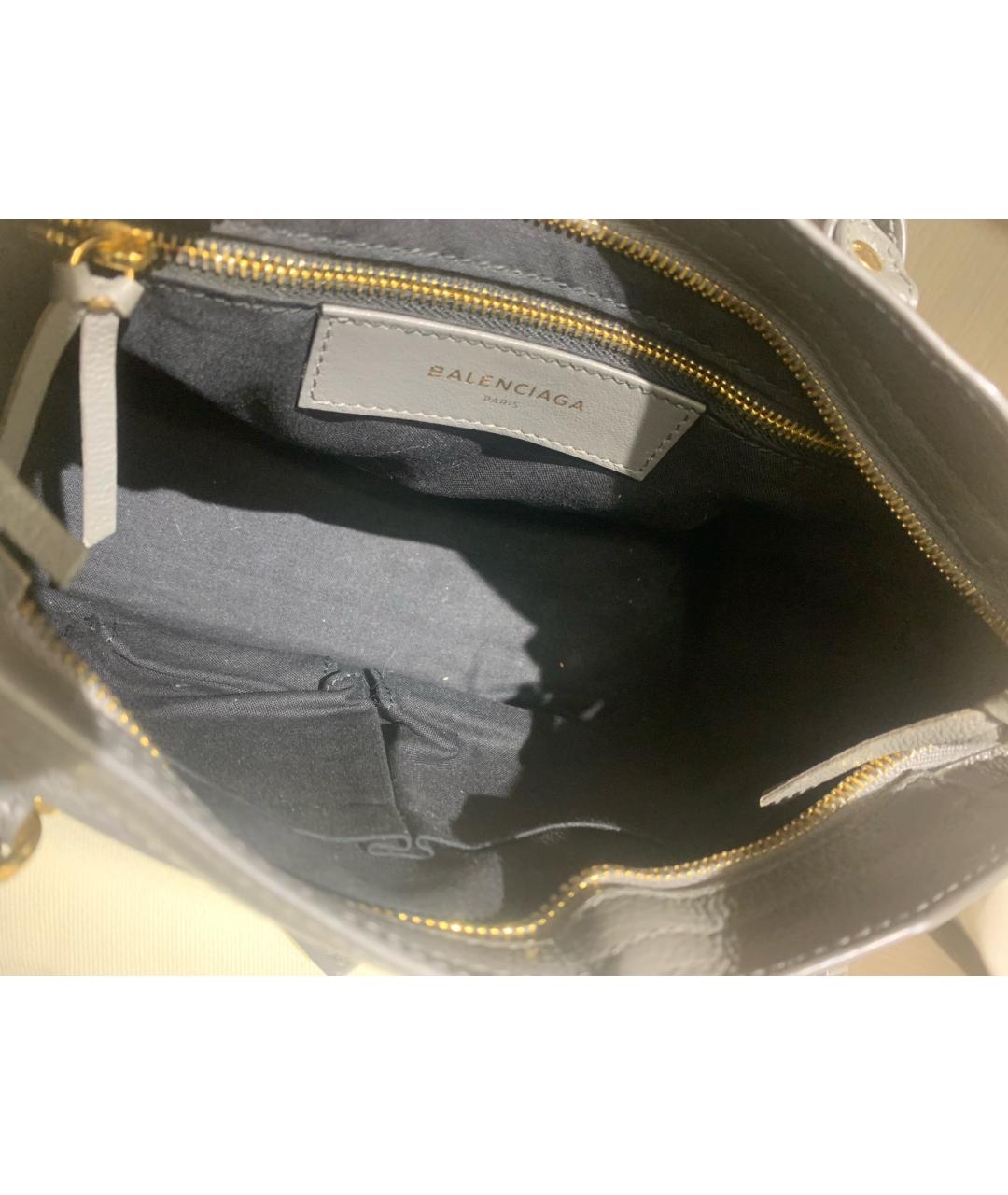 BALENCIAGA Серая кожаная сумка с короткими ручками, фото 6