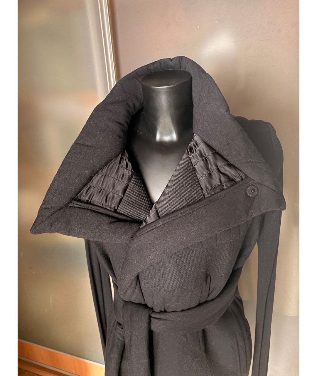 RICK OWENS Черное шерстяное пальто, фото 4