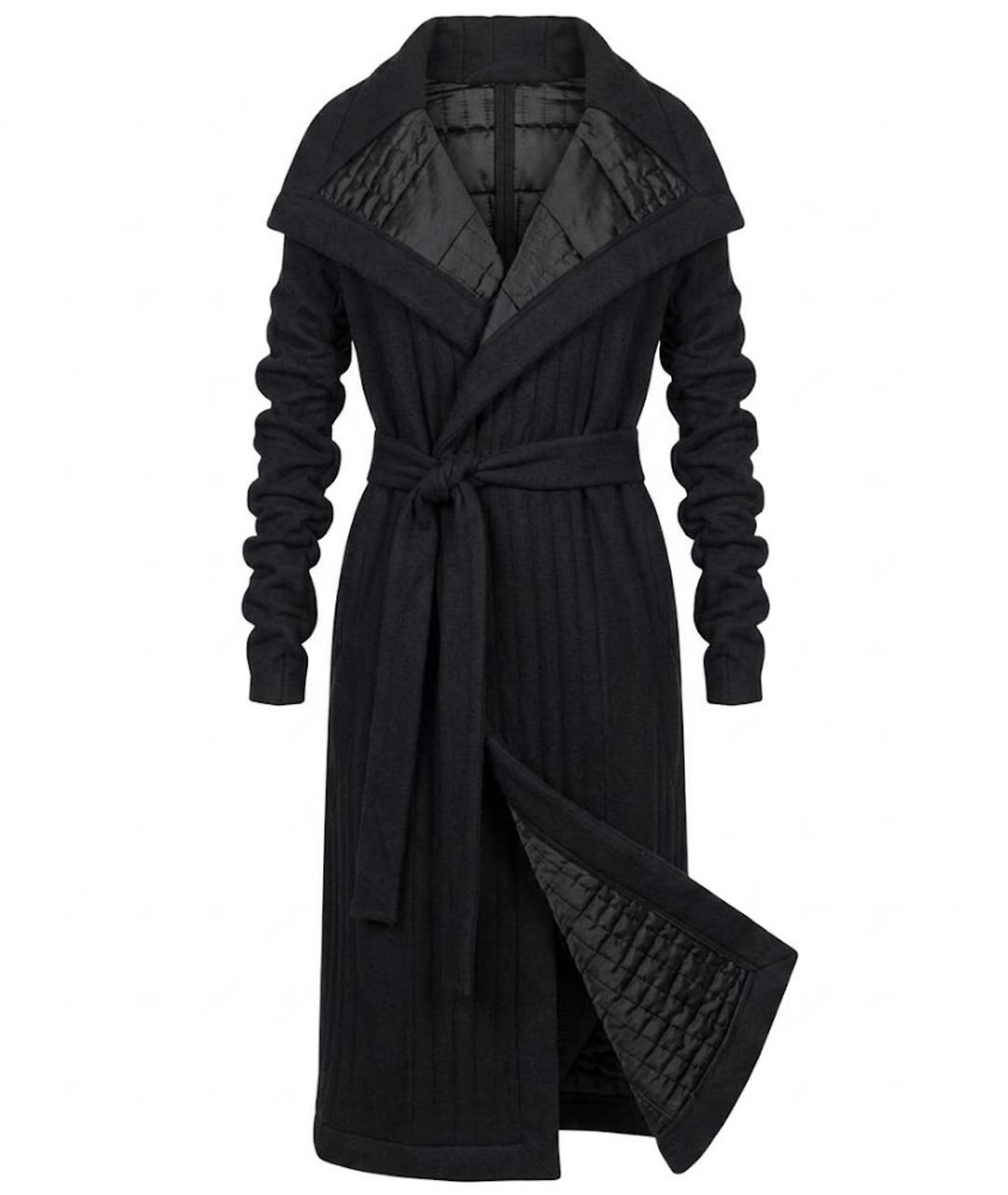 RICK OWENS Черное шерстяное пальто, фото 1