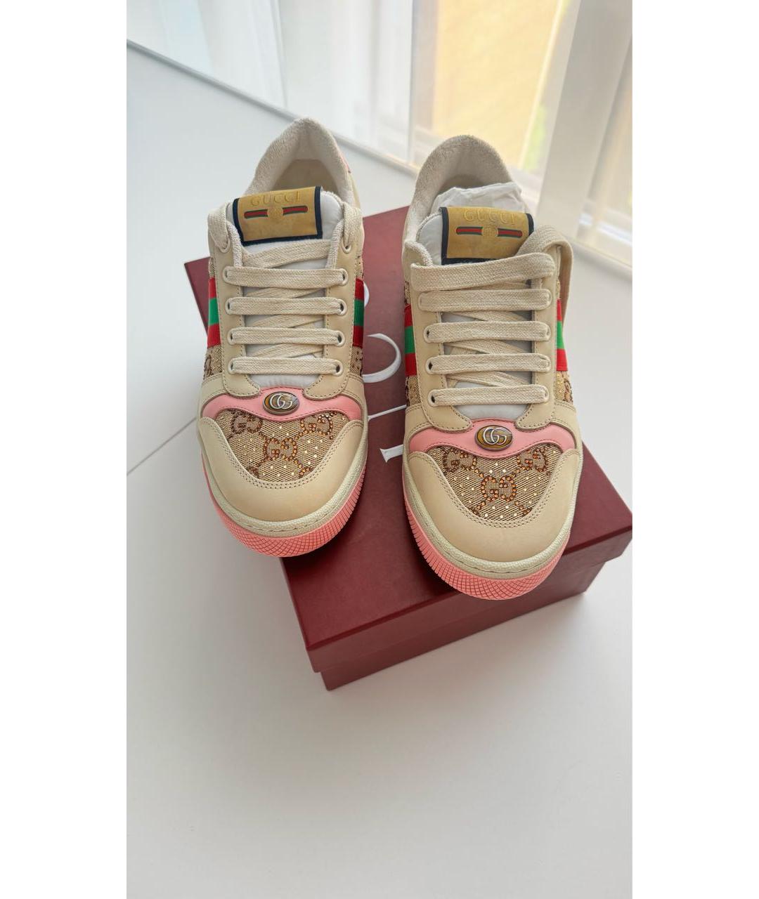 GUCCI Бежевые кеды, фото 2