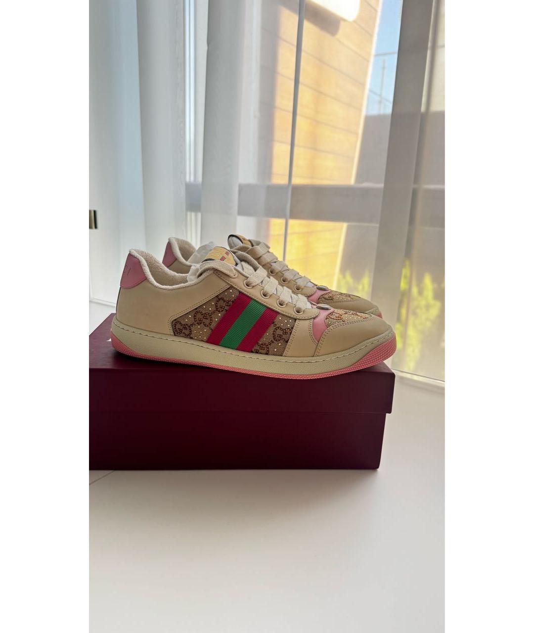 GUCCI Бежевые кеды, фото 6