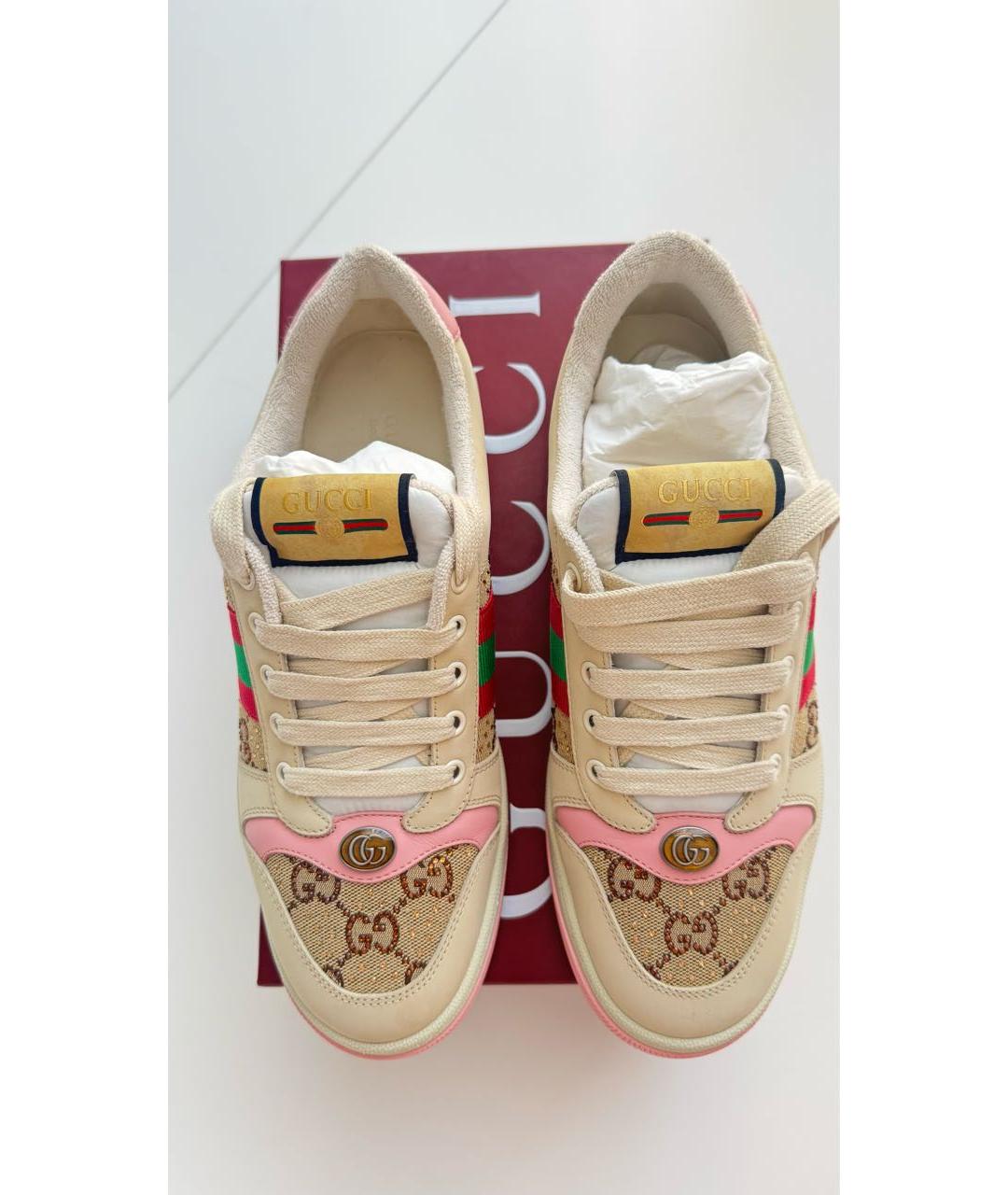 GUCCI Бежевые кеды, фото 5