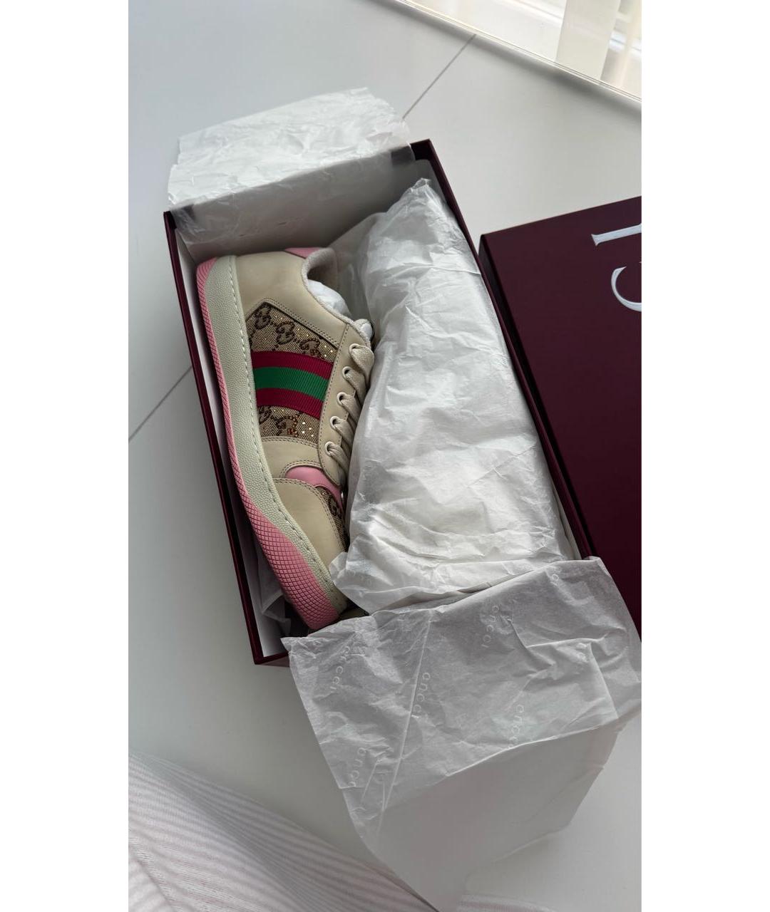 GUCCI Бежевые кеды, фото 3