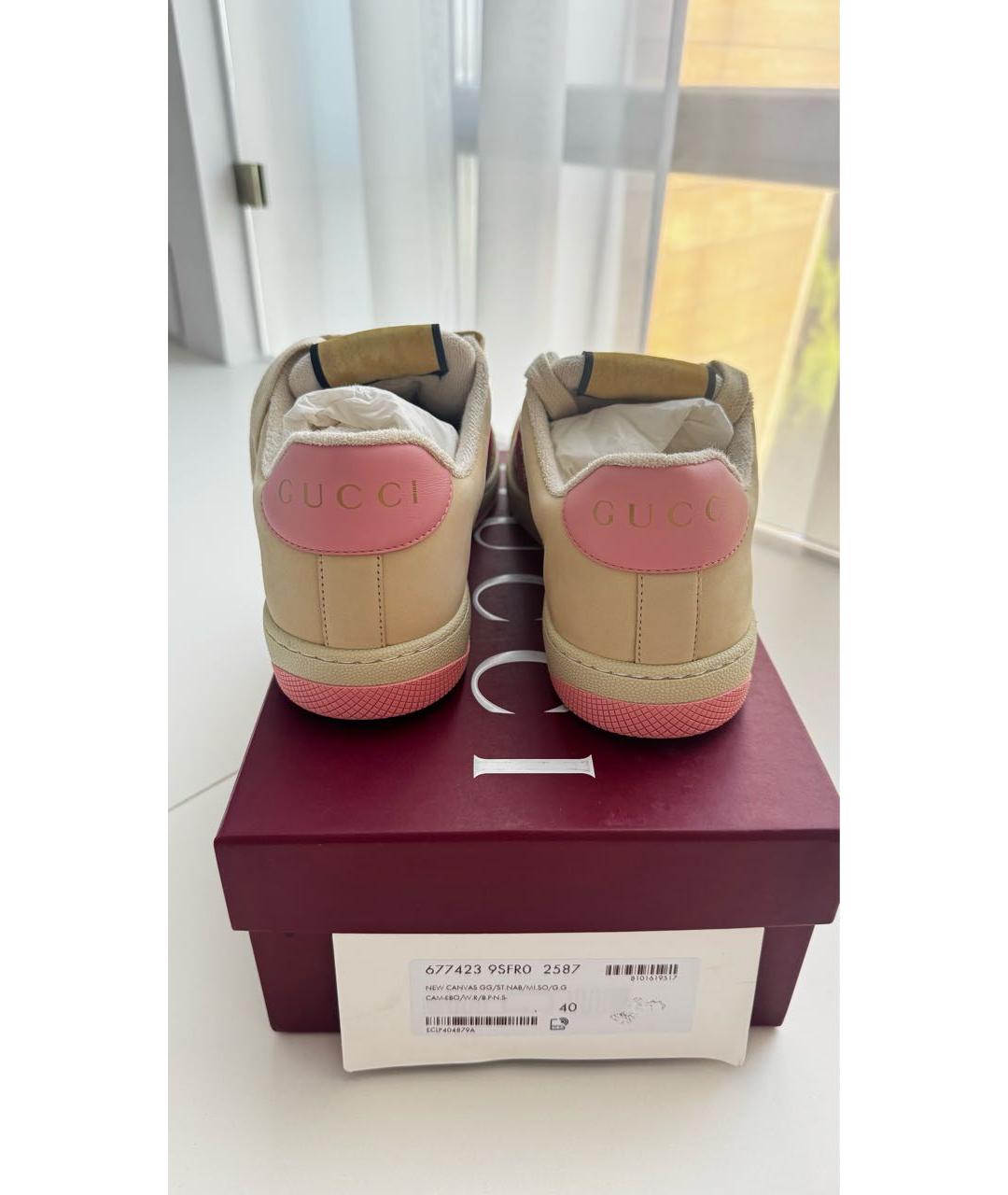 GUCCI Бежевые кеды, фото 4