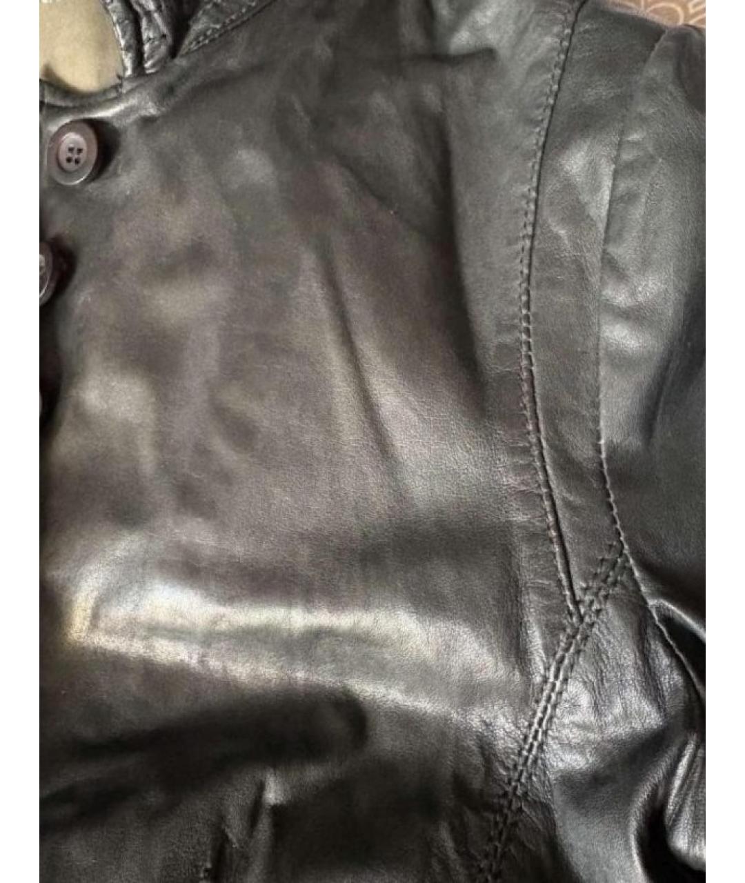 MUUBAA Черный кожаный жакет/пиджак, фото 5