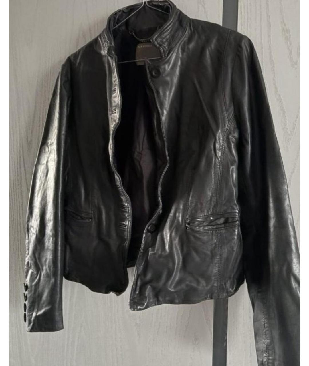 MUUBAA Черный кожаный жакет/пиджак, фото 2