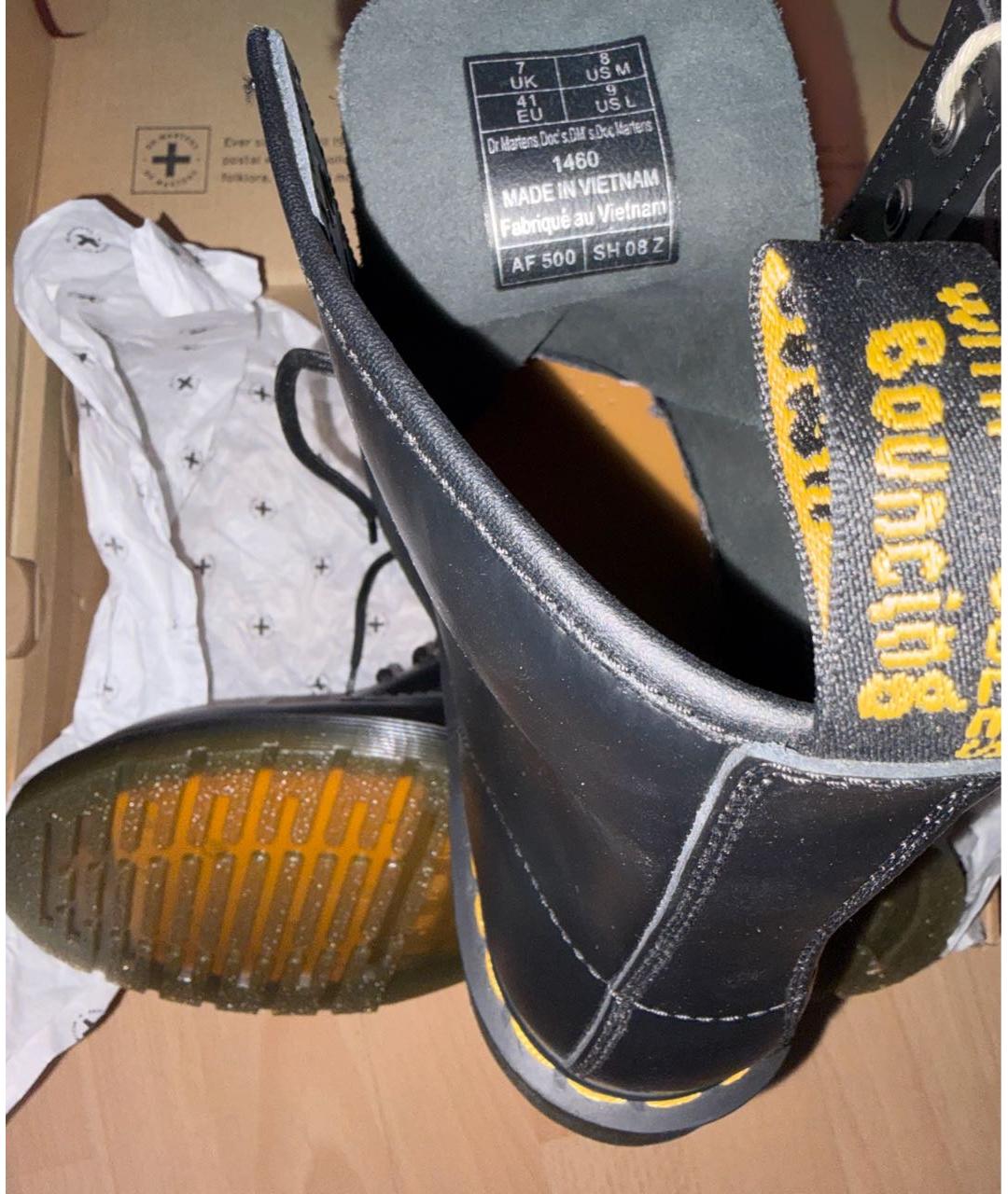 DR. MARTENS Черные кожаные высокие ботинки, фото 4