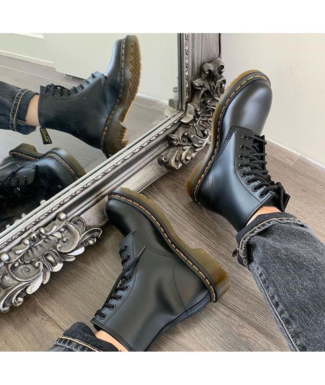 DR. MARTENS Черные кожаные высокие ботинки, фото 8