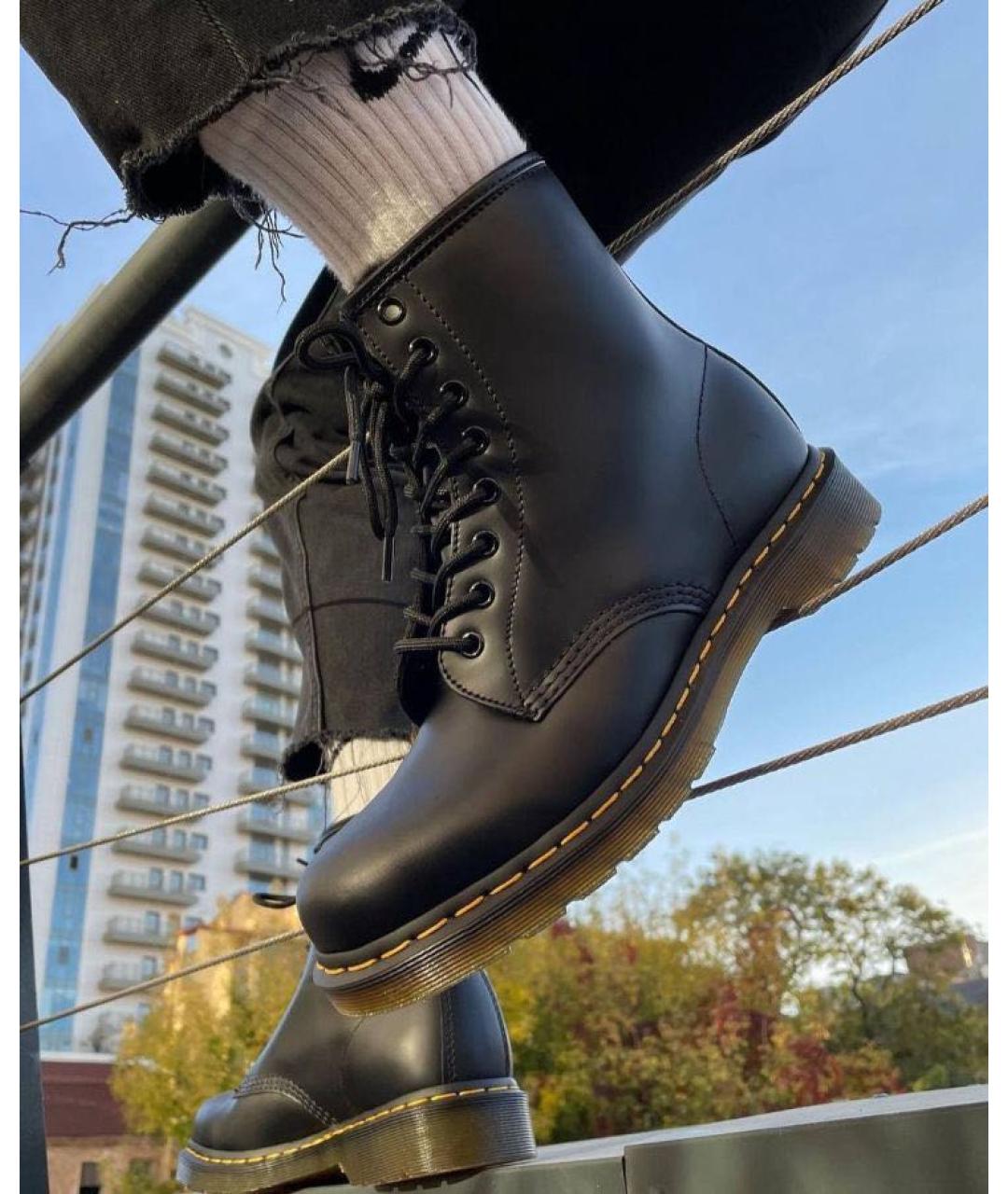 DR. MARTENS Черные кожаные высокие ботинки, фото 7