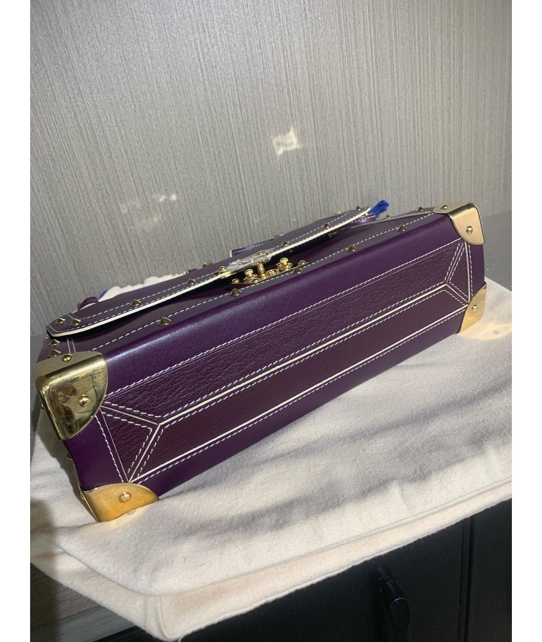 LOUIS VUITTON Фиолетовая кожаная сумка через плечо, фото 3