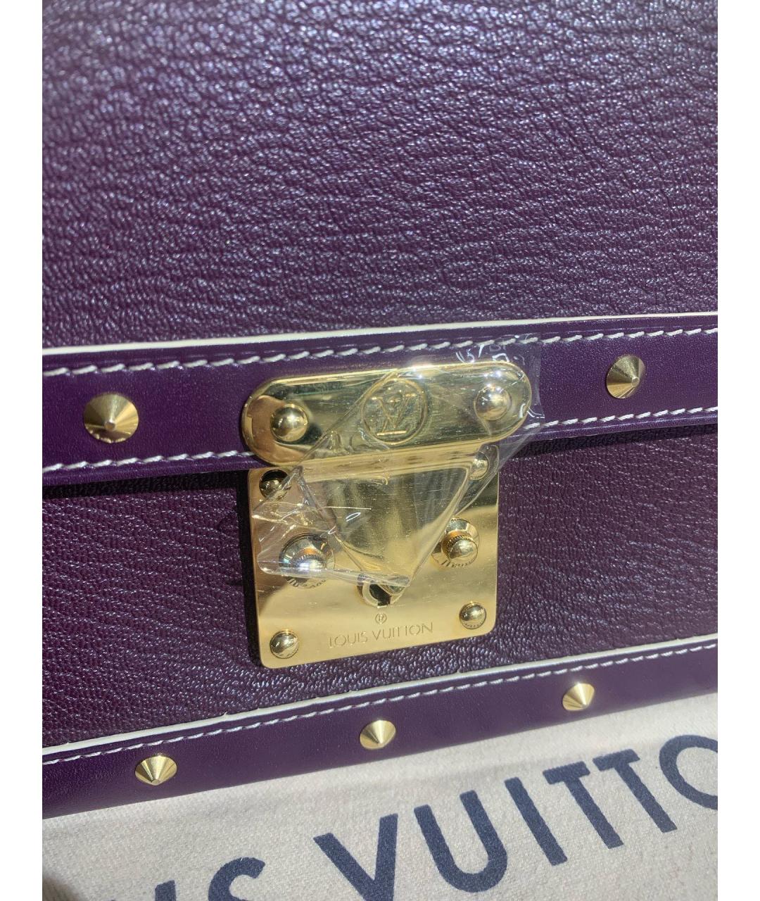 LOUIS VUITTON Фиолетовая кожаная сумка через плечо, фото 6