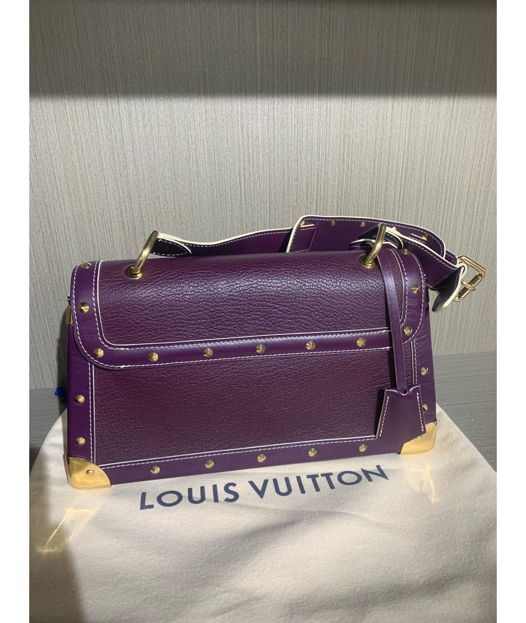 LOUIS VUITTON Фиолетовая кожаная сумка через плечо, фото 2