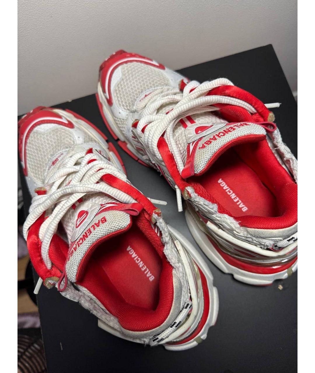 BALENCIAGA Красные бархатные низкие кроссовки / кеды, фото 4